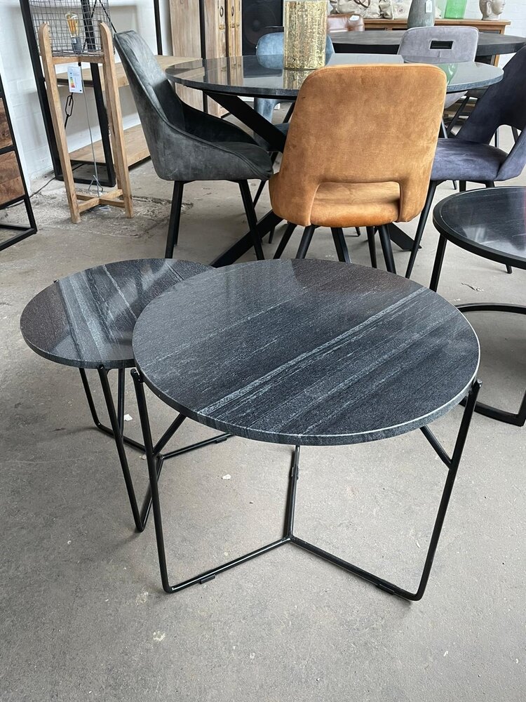 WK Home Mason marmer Black/Black Set of 2