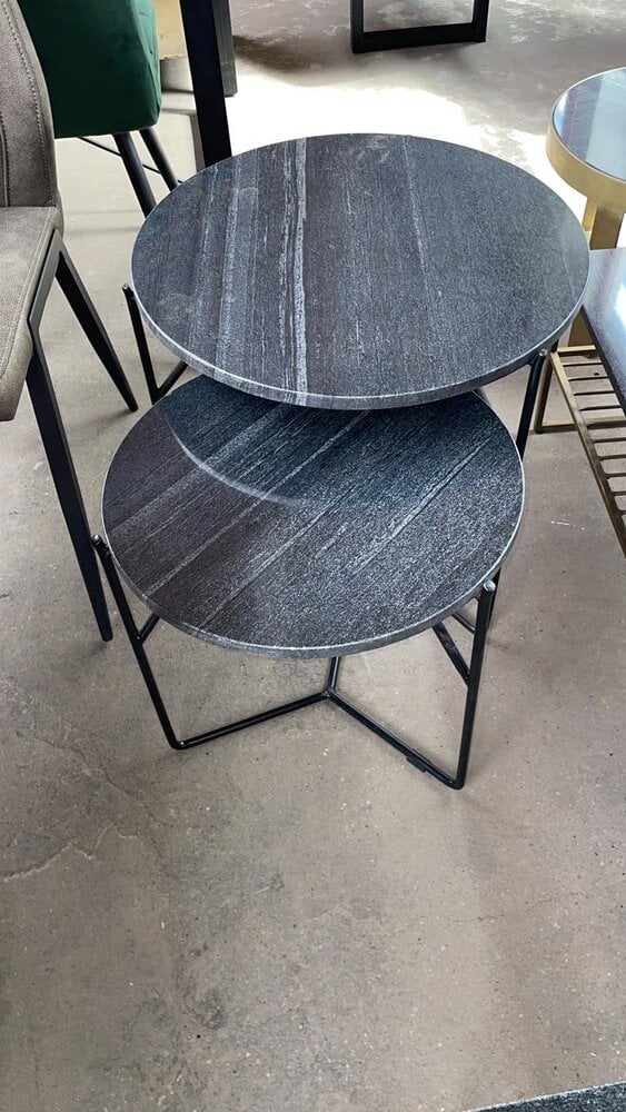 WK Home Mason marmer Black/Black Set of 2