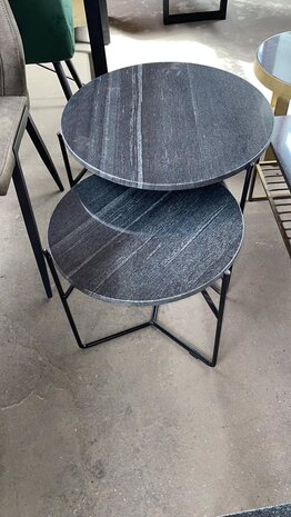 WK Home Mason marmer Black/Black Set of 2