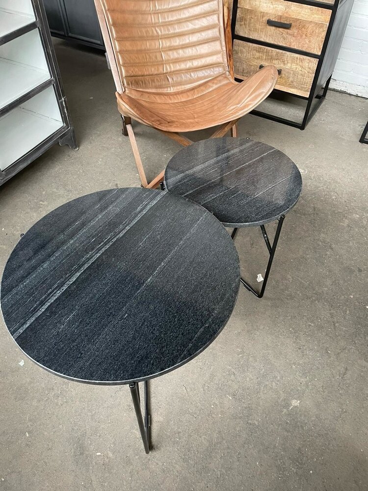 WK Home Mason marmer Black/Black Set of 2