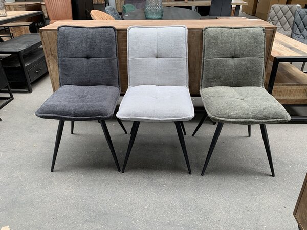 WK Home Eetstoel Brussel 3 kleuren stof silent