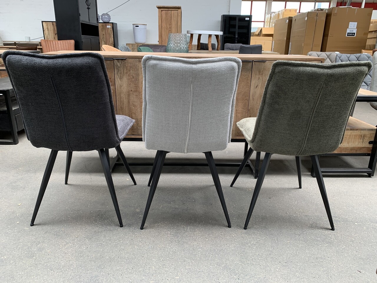 WK Home Eetstoel Brussel 3 kleuren stof silent