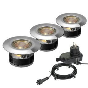 Garden lights Grondspot Acis set 3 st | Zilvergrijs | 12V | Garden Lights