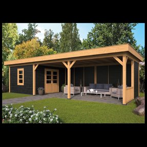 Gervé Veranda Dallas 8XL | Bouwpakket | Plat Dak | Douglas | 990x430 cm (bxd)