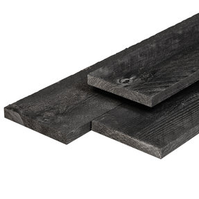 Gervé Douglas Plank | 2,2x20,0 cm | 400cm lang | Kantplank | Boeideel | Zwart Geïmpregneerd | Fijnbezaagd