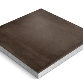 Gervé Keramische tegel op onderbeton | Ceradeco | 60x60x4 cm |  Cemento Marrone