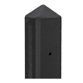 Gervé Betonpaal Schutting | Hoekpaal | 10x10x280 cm (BxDxH) | Diamantkop | Geul-serie | Antraciet Gecoat  | Voor 2 onderplaten