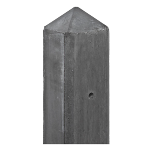 Gervé Betonpaal Schutting | Hoekpaal | 10x10x280 cm (BxDxH) | Diamantkop | Geul-serie | Antraciet  | Voor 2 onderplaten