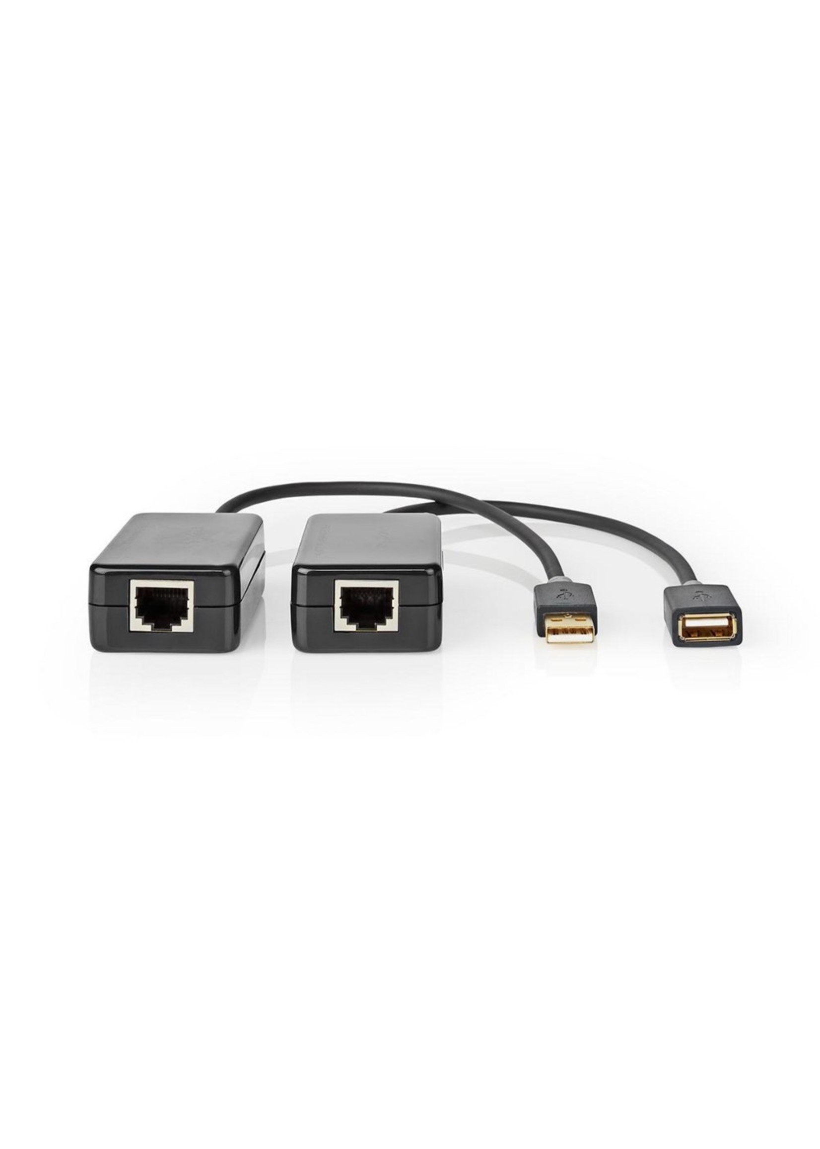Nedis CCBW60EXTBK500 tussenstuk voor kabels USB A RJ45 Zwart