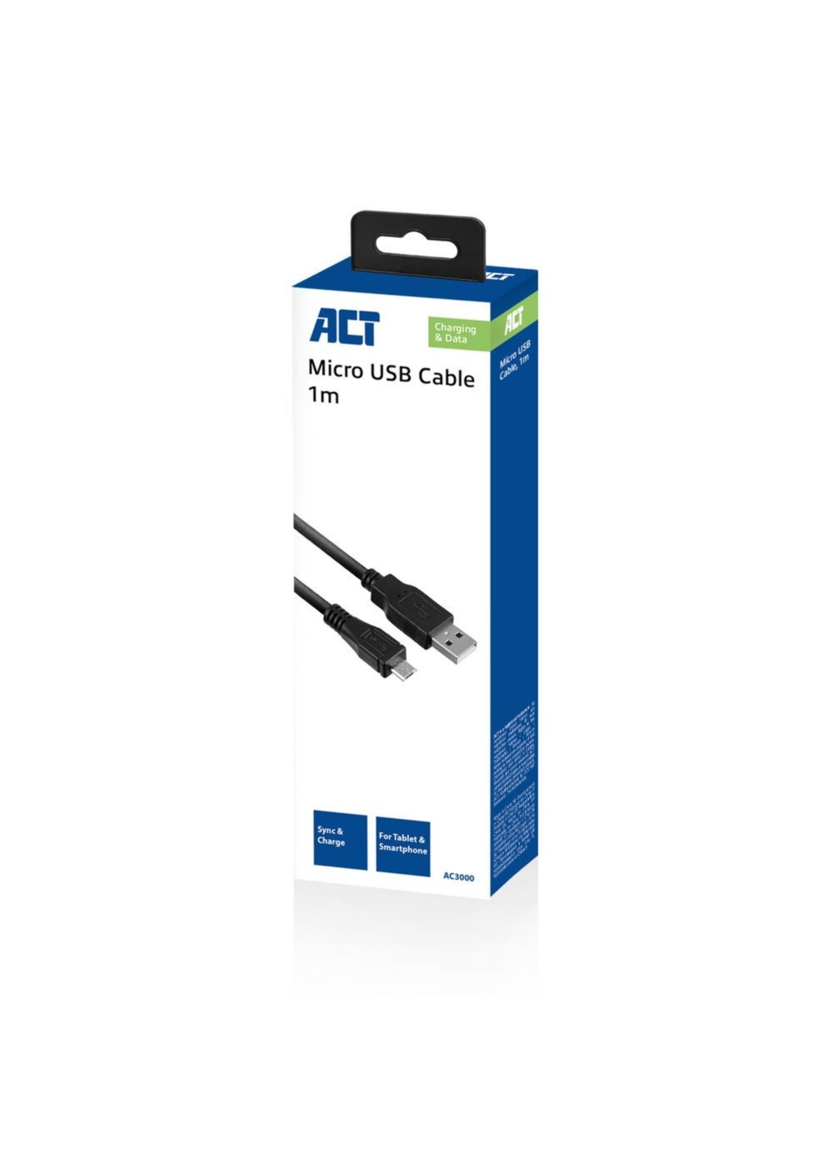 AC3000 USB-kabel 1 m USB 2.0 USB A Micro-USB B Zwart
