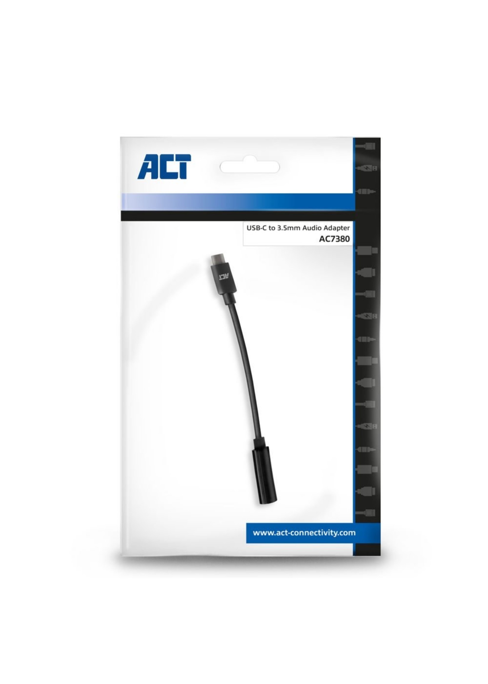 AC7380 audio kabel tussenstuk 0,11 m 3.5mm USB Type-C Zwart