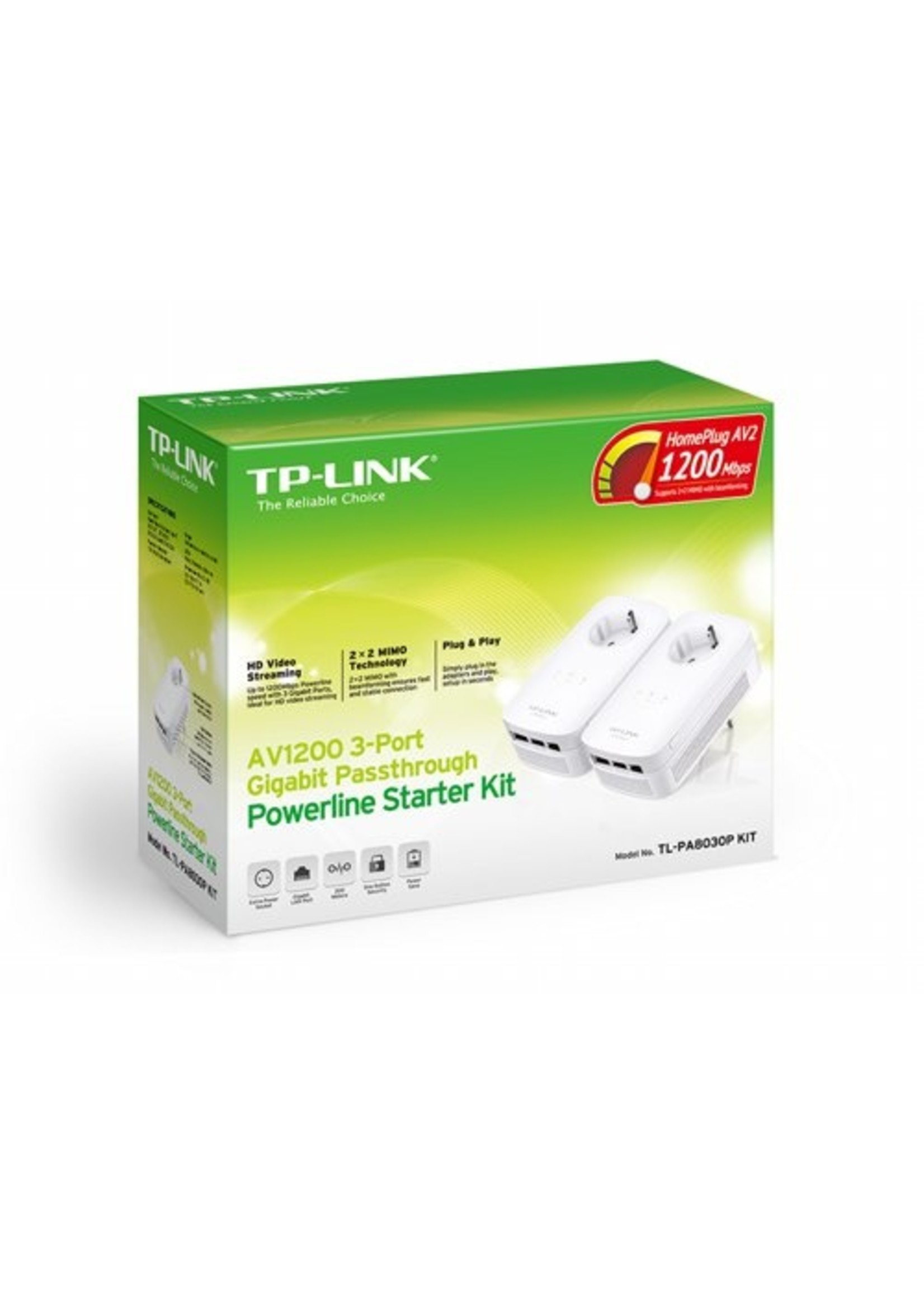 TP-Link TP-LINK TL-PA8030PKIT 1200 Mbit/s Ethernet LAN Wit 2 stuk(s)
