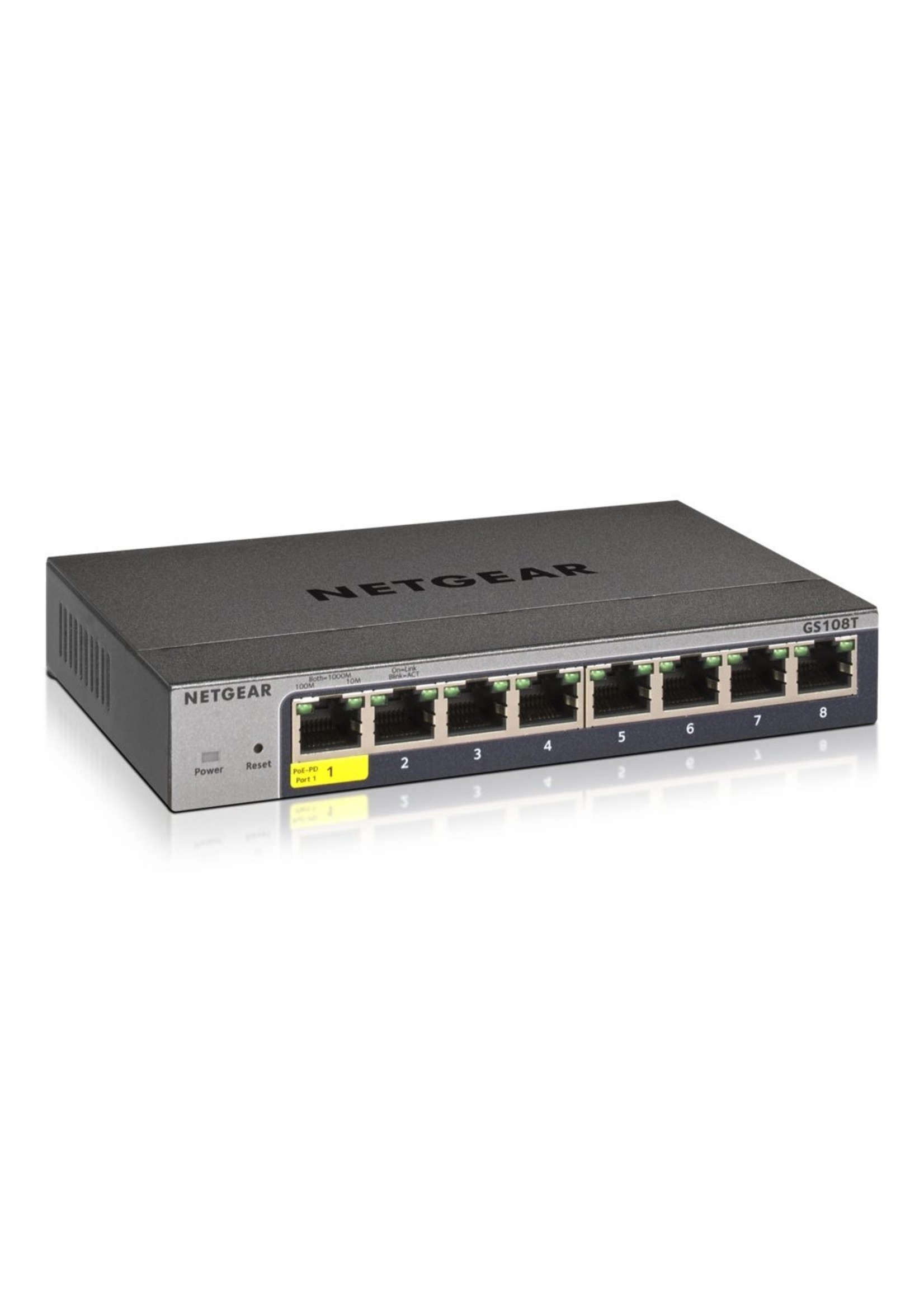 Netgear NETGEAR GS108Tv3 Managed L2 Gigabit Ethernet (10/100/1000) Grijs