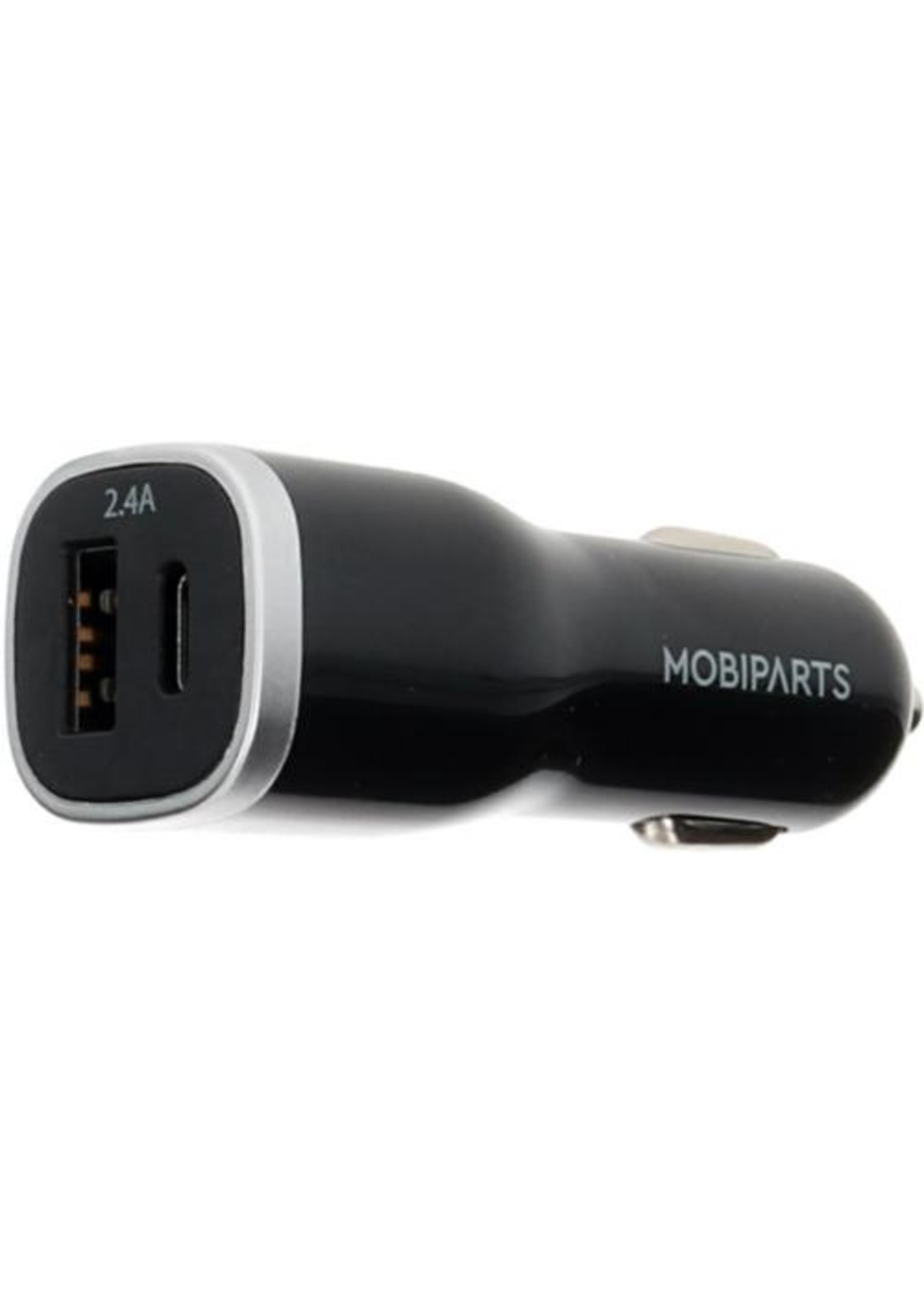 Mobiparts Car Charger Dual USB-A en USB-C 2.4A Black