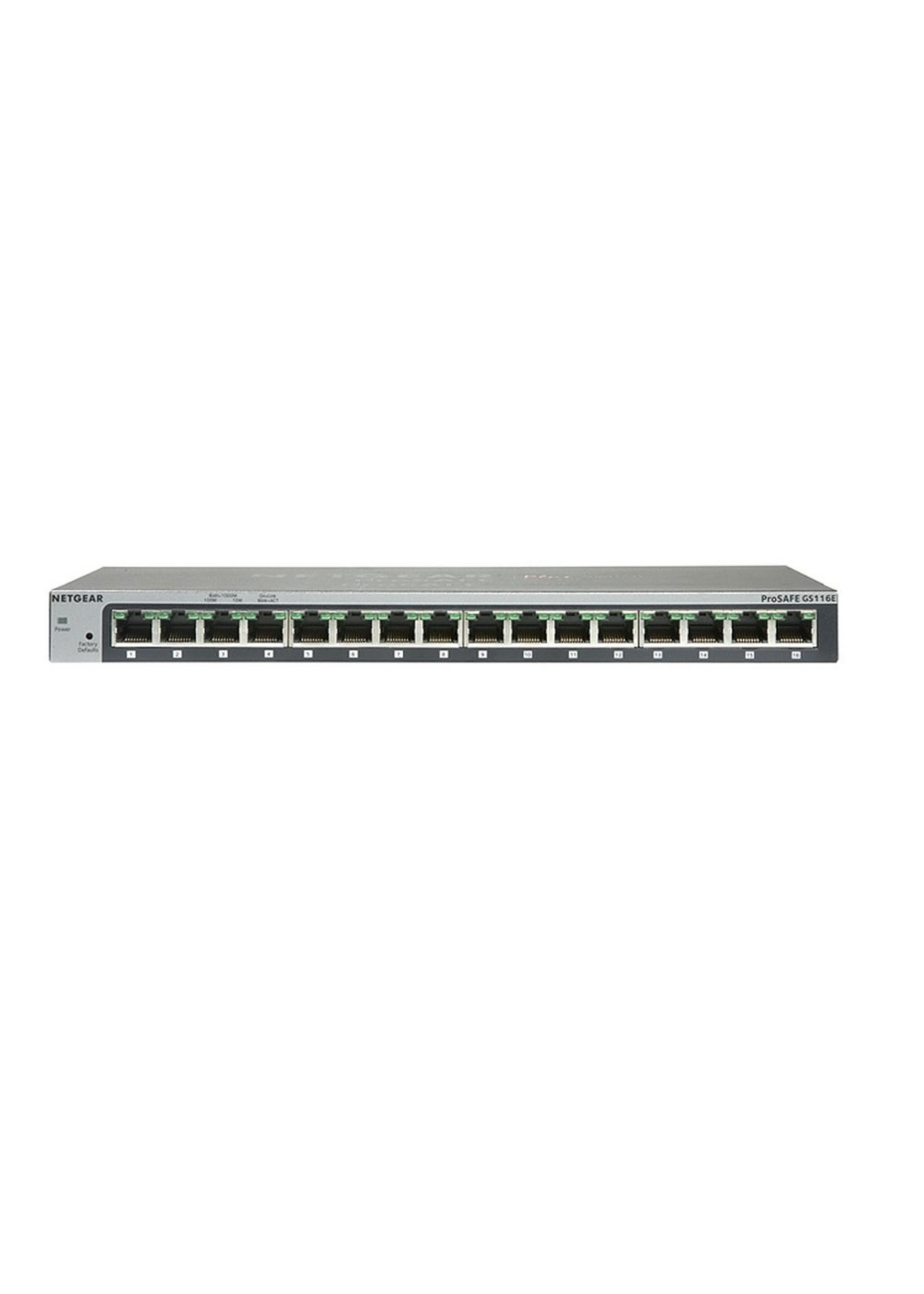 Netgear NETGEAR ProSAFE Unmanaged Switch - GS116GE - Desktop - 16 Gigabit Ethernet poorten 10/100/1000 Mbps