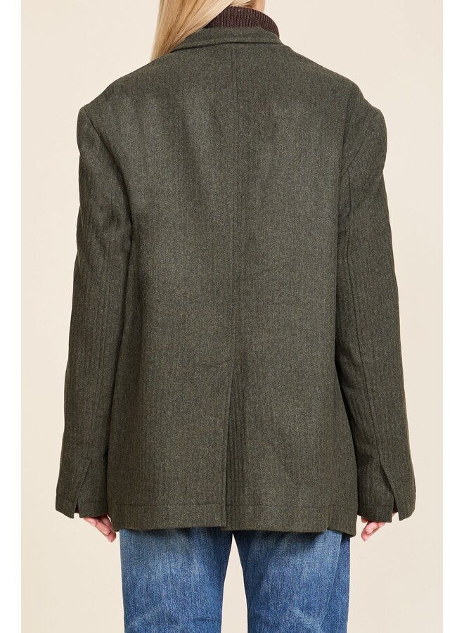 Deconstructed  blazer in Dark Olive