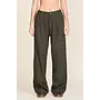 Double Pleat Wideleg Pants in Dark Olive