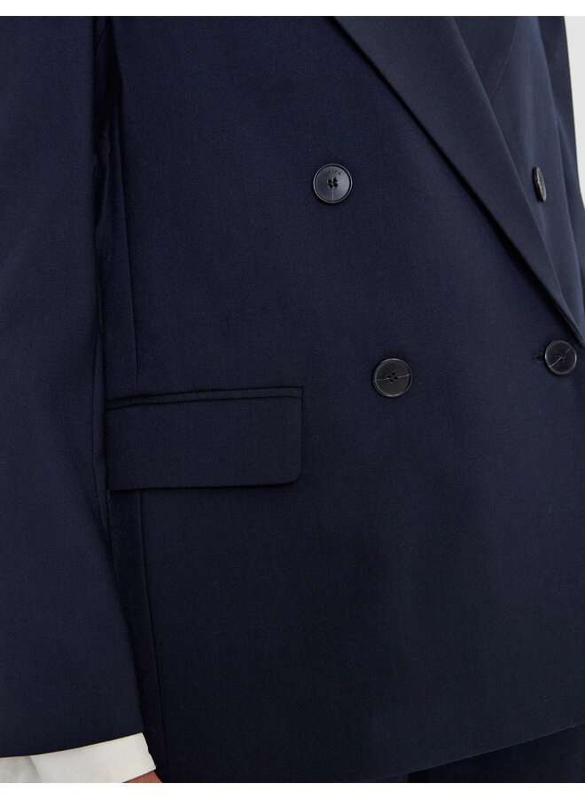 Tailoring Wool Stretch Jaden Jacket in Navy