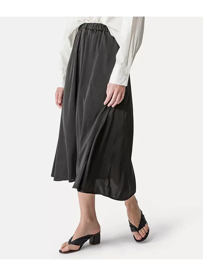 Stretch silk stain elasticated skirt