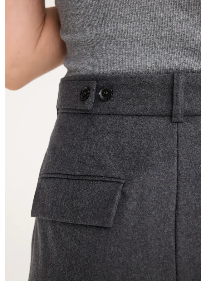 Wide leg trousers - Dark grey melange
