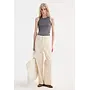 Racerback merino jersey top - Mid grey melange