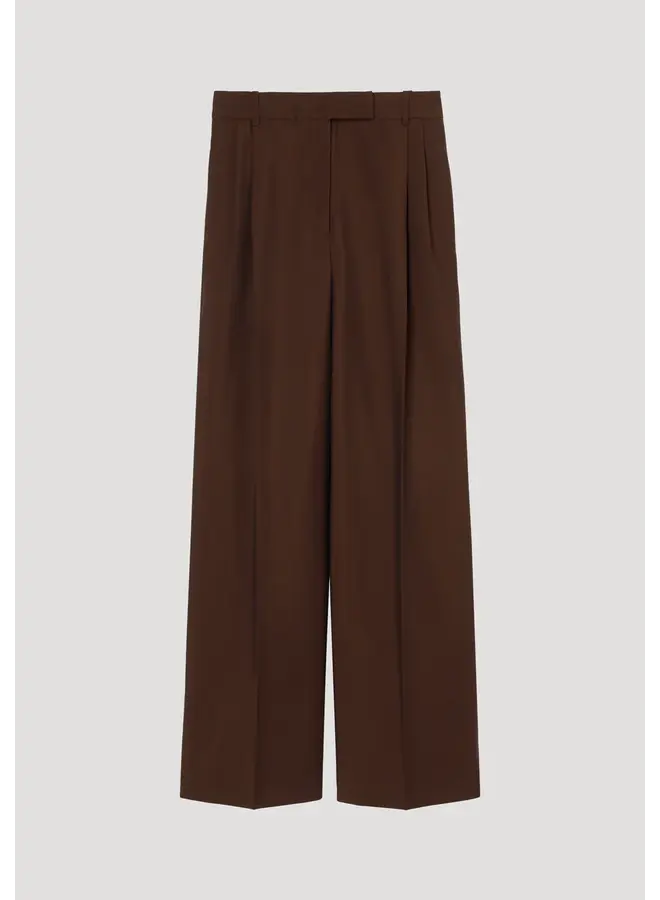 Mid-waist tailored trousers - Mahogany