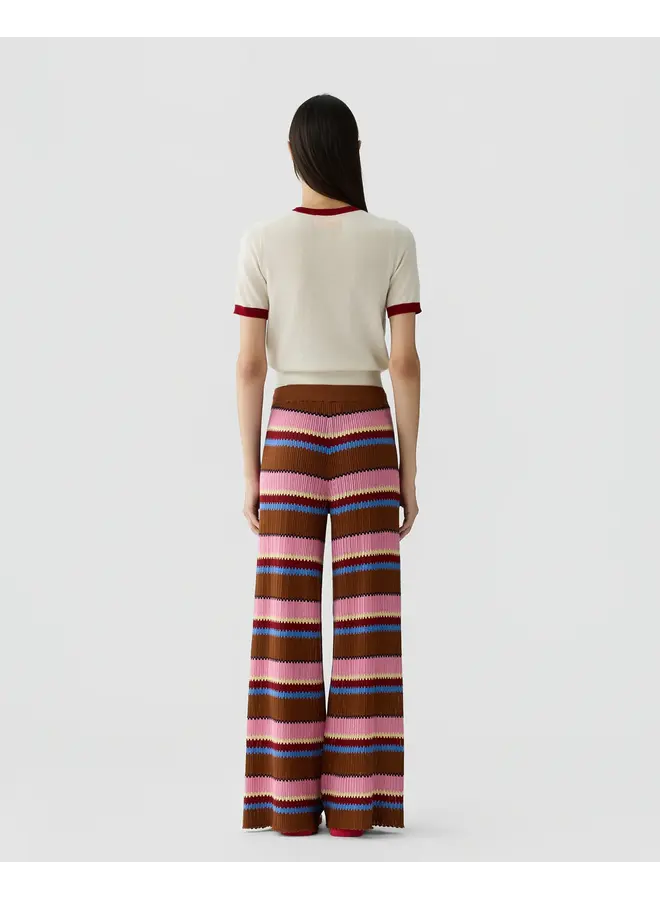 Airy Ringer Tee - Cream/Carmine