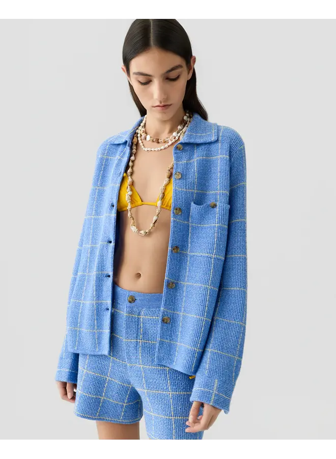 Dylan Plaid Shirt - Delft blue/Butter
