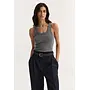 Merino scoop neck top - Mid grey melange