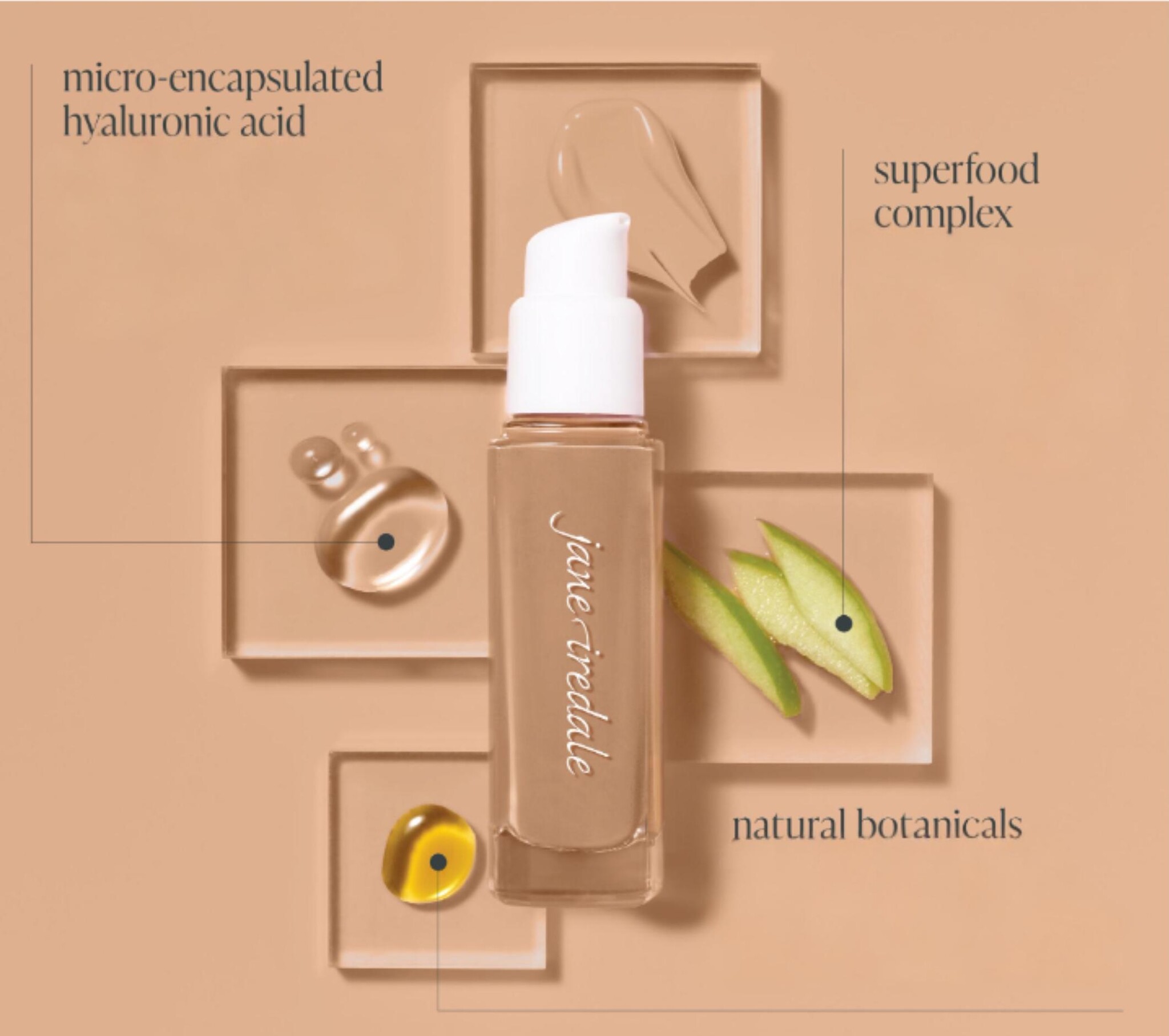 Skintuition bottle with ingredients
