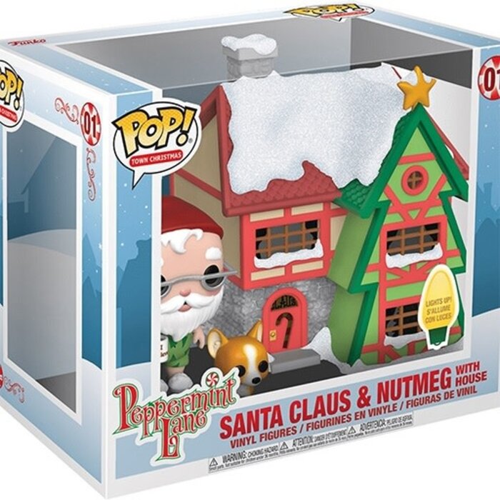 Funko Funko Town Christmas 01 Santa Claus & Nutmeg House with Lights Peppermint Lane