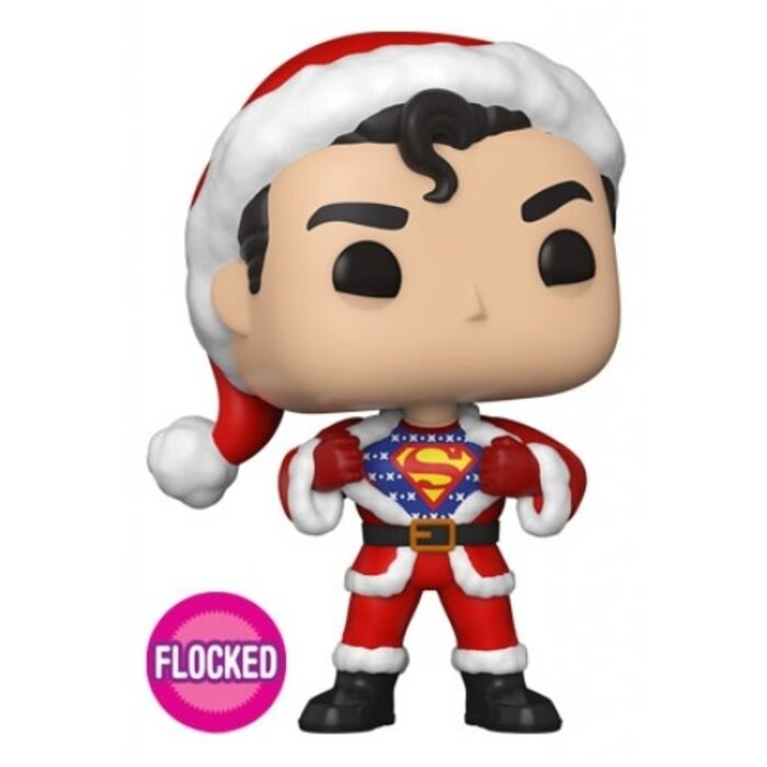 Funko Funko DC Heroes 353 Superman in Holiday Sweater Flocked Special Edition DC Super Heroes