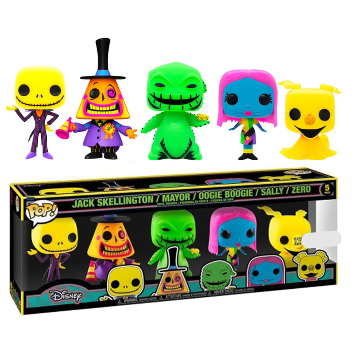 Funko Funko Disney 5pack Jack Skellington / Mayor / Oogie Boogie / Sally / Zero Black Light Funko Special Edition The Nightmare Before Christmas