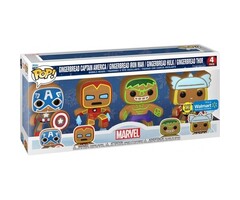 Funko Funko Marvel 4-pack Gingerbread Captain America / Iron Man / Hulk / Thor Glow in the Dark GITD Funko Limited Edition