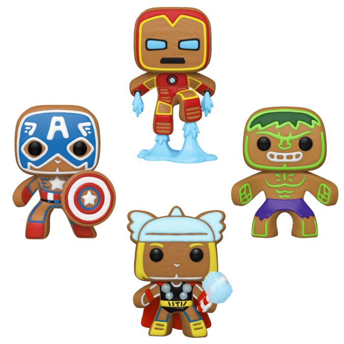 Funko Funko Marvel 4-pack GingerBread Captain America / Iron Man / Hulk / Thor Glow in the Dark GITD Funko Limited Edition