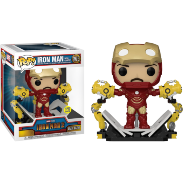 Funko Funko Marvel 0905 Iron Man with Gantry Deluxe Glow in the Dark GITD Special Edition Iron Man 2