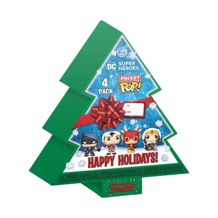 Funko Funko Heroes DC 4pack Christmas Tree Pocket POP! Happy Holidays DC Super Heroes