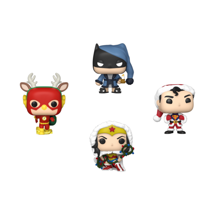 Funko Funko Heroes DC 4pack Christmas Tree Pocket POP! Happy Holidays DC Super Heroes