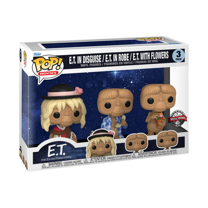 Funko Funko Movies 3pack E.T. in Disguise / E.T. in Robe / E.T. with Flowers ET The Extra Terrestrial Special Edition