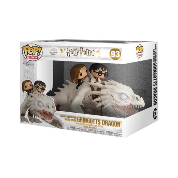 Funko Funko Harry Potter 093 Ukrainian Ironbelly Gringott's Dragon with Harry Ron and Hermione HP Wizarding World Rides