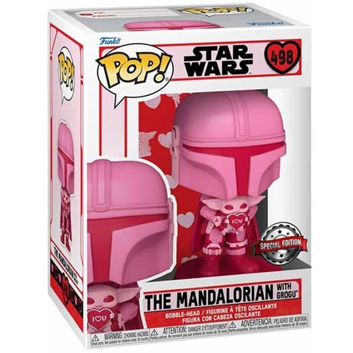 Funko Funko Star Wars 0498 the Mandalorian with Grogu Valentines Special Edition