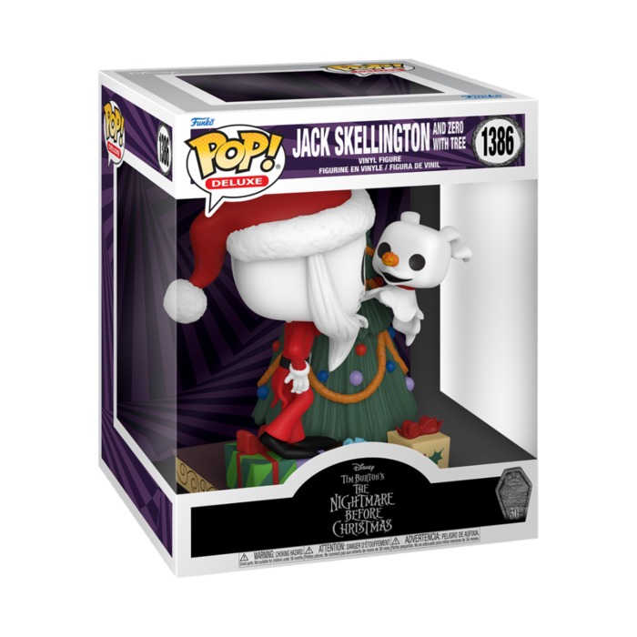 Funko Funko Disney 1386 TNBC The Nightmare Before Christmas 30th Anniversary, Santa Jack Skellington and Zero with Tree