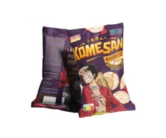 Chips Ultra Pop Komesan One Piece Luffy Brown Rice Chips Barbecue Flavour 60gr Gluten Free