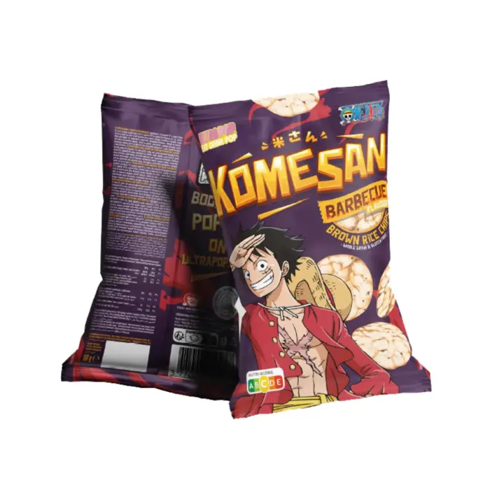 Ultra Pop Chips Ultra Pop Komesan One Piece Luffy Brown Rice Chips Barbecue Flavour 60gr Gluten Free