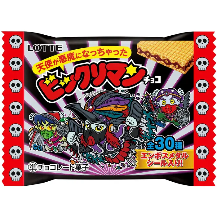 Lotte Cookies Choco Wafer, Bikkuriman, Angels Become Devils Series 30gr