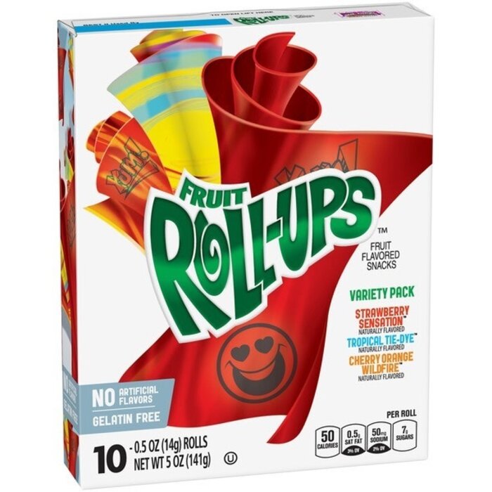 Fruit Roll-Ups Candy Fruit Roll-Ups, 10 Rolls, 141gr