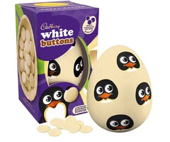 Cadbury Chocolate Cadbury White Buttons Egg 98gr ( Pengiun )