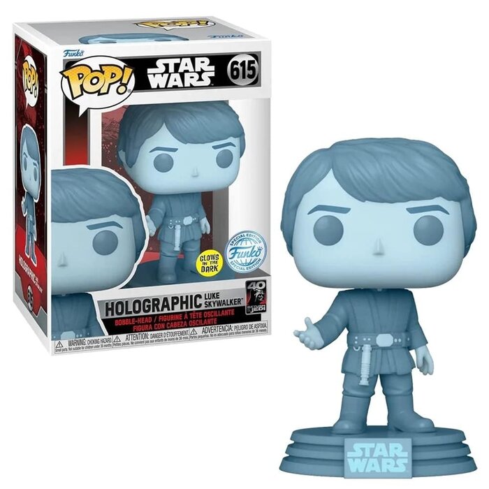 Funko Funko Star Wars 615 Holographic Luke SkyWalker, Funko Special Edition, GitD Glow in the Dark