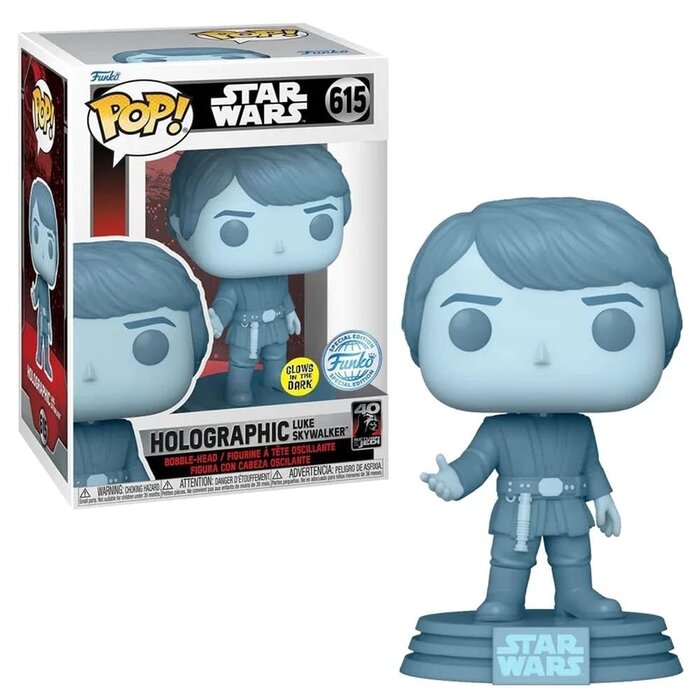 Funko Funko Star Wars 615 Holographic Luke SkyWalker, Funko Special Edition, GitD Glow in the Dark