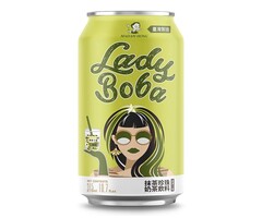 Madam Hong Lady Boba Bubble Tea Drink Matcha Latte 315ml, Taiwan